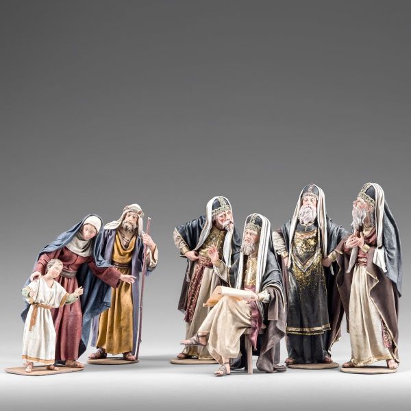 Immagine di Ritrovamento di Gesù al Tempio Presepe Immanuel 14 cm palestinese legno e stoffa