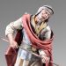 Picture of Simon of Cyrene helps Jesus to carry his cross 14 cm (5,5 inch) Immanuel dressed Nativity Scene oriental style Val Gardena wood statues fabric clothes