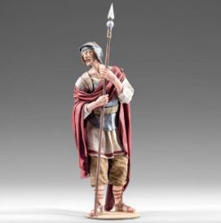 Immagine di Soldato 14 cm (5,5 inch) Presepe vestito Immanuel stile orientale statua in legno Val Gardena abiti in stoffa