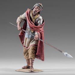 Picture of Soldier for Way of the Cross 14 cm (5,5 inch) Immanuel dressed Nativity Scene oriental style Val Gardena wood statue fabric clothes