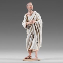 Imagen de Romano con túnica 10 cm (3,9 inch) Pesebre vestido Immanuel estilo oriental estatua en madera Val Gardena trajes de tela
