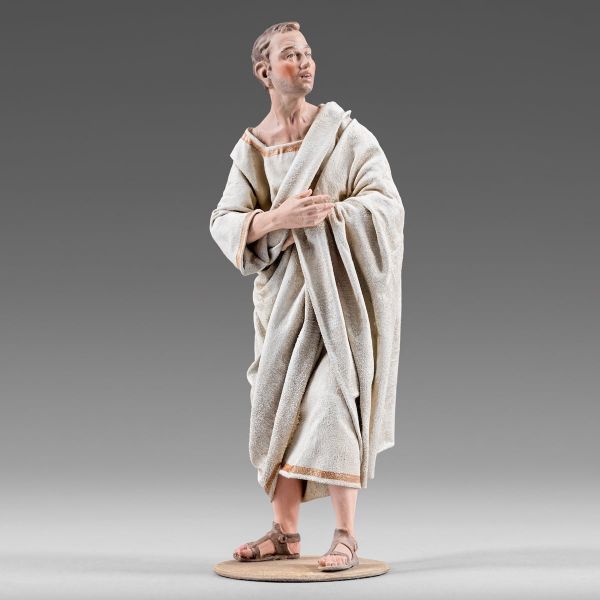 Imagen de Romano con túnica 10 cm (3,9 inch) Pesebre vestido Immanuel estilo oriental estatua en madera Val Gardena trajes de tela