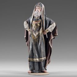 Picture of Priest 10 cm (3,9 inch) Immanuel dressed Nativity Scene oriental style Val Gardena wood statue fabric clothes