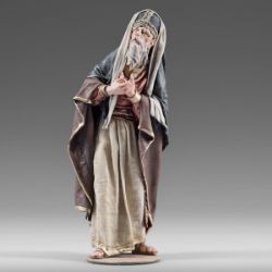 Imagen de Sumo Sacerdote Judío 10 cm (3,9 inch) Pesebre vestido Immanuel estilo oriental estatua en madera Val Gardena trajes de tela