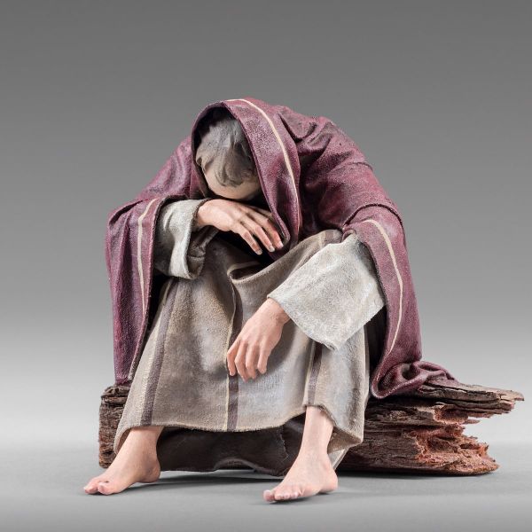 Immagine di Apostolo che dorme Presepe Immanuel 14 cm palestinese legno e stoffa