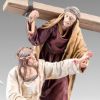 Immagine di Simone di Cirene aiuta Gesù Presepe Immanuel 20 cm palestinese legno e stoffa