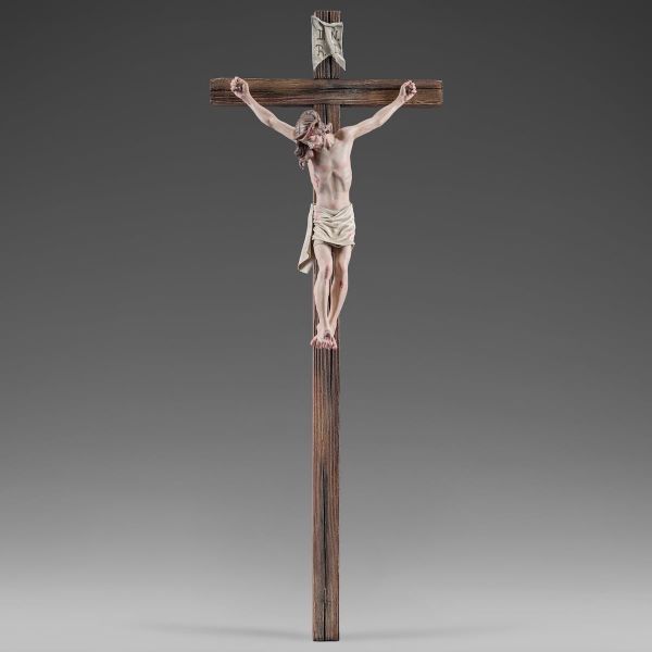 Immagine di Gesù Cristo in croce Presepe Immanuel 30 cm palestinese legno e stoffa