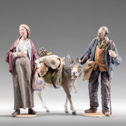 Picture of Harborage search 14 cm (5,5 inch) Rustika wooden Nativity in peasant style with fabric clothes