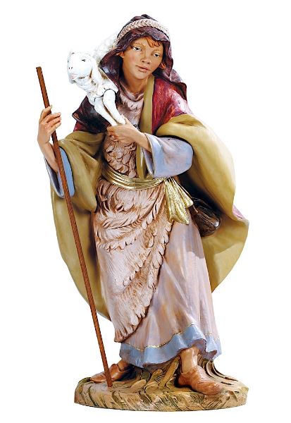 Picture of Shepherd with Sheep Fontanini Nativity 45 cm (18 Inch) large outdoor plastic