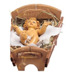 Picture of Baby Jesus and Cradle cm 45 (18 Inch) Fontanini Nativity Statue hand painted Plastic