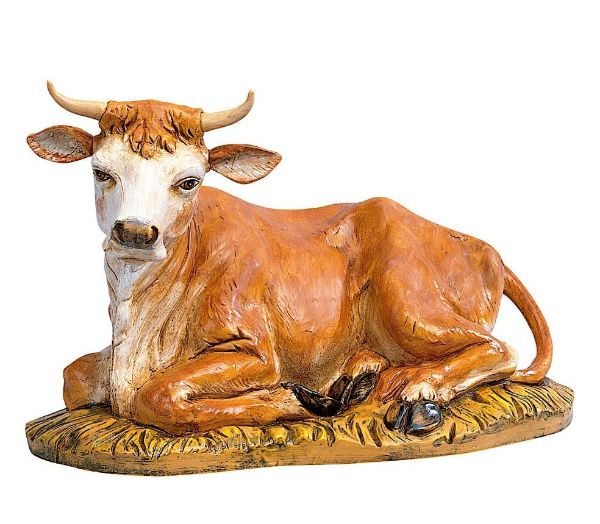 Immagine di Bue seduto Presepe Fontanini 45 cm plastica grande da esterno