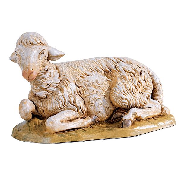 Picture of Sitting Sheep cm 45 (18 Inch) Fontanini Nativity Statue hand painted Plastic