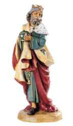 Immagine di Melchiorre Re Magio Bianco a piedi cm 52 (20 Inch) Presepe Fontanini Statua per Esterno in Resina