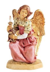 Immagine di Angelo rosa cm 52 (20 Inch) Presepe Fontanini Statua per Esterno in Resina dipinta a mano