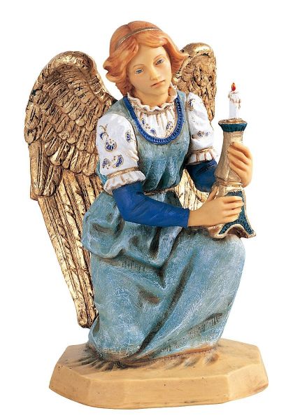 Imagen de Ángel arrodillado cm 52 (20 Inch) Belén Fontanini Estatua para al Aire Libre en Resina pintada a mano