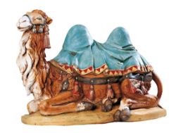 Imagen de Camello sentado cm 65 (27 Inch) Belén Fontanini Estatua para al Aire Libre en Resina pintada a mano