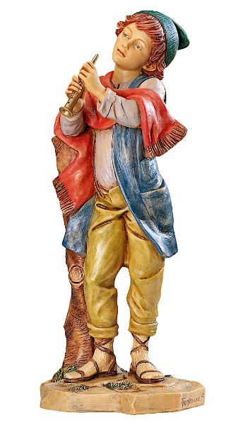 Picture of Shepherd with Flute cm 65 (27 Inch) Fontanini Nativity Statue for Outdoor use, hand painted Resin
