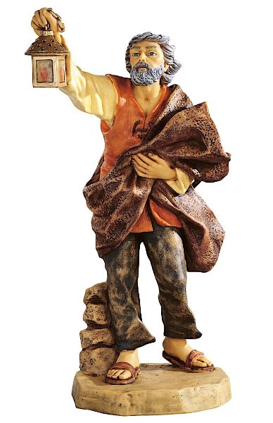 Immagine di Pastore con lanterna Presepe Fontanini 65 cm resina grande da esterno