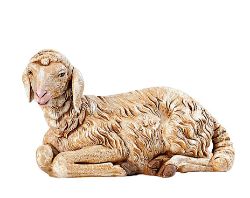 Picture of Sitting Sheep cm 65 (27 Inch) Fontanini Nativity Statue for Outdoor use, hand painted Resin