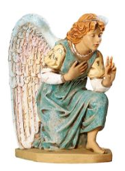 Imagen de Ángel arrodillado cm 65 (27 Inch) Belén Fontanini Estatua para al Aire Libre en Resina pintada a mano