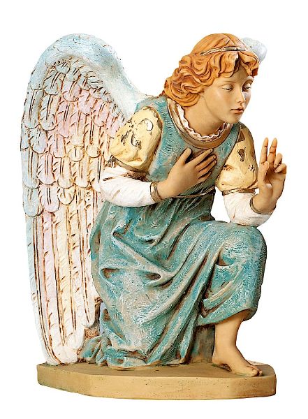 Imagen de Ángel arrodillado Belén Fontanini 65 cm resina grande para exterior