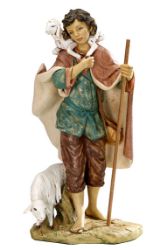 Immagine di Pastore con Pecore cm 85 (34 Inch) Presepe Fontanini Statua per Esterno in Resina dipinta a mano