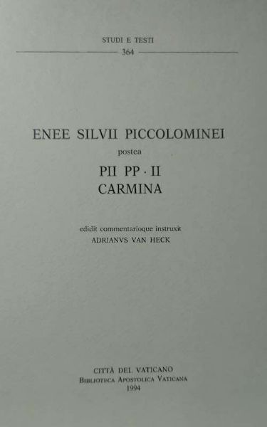 Imagen de Enee Silvii Piccolominei postea Pii PP II Carmina Adrianus Van Heck