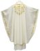 Picture of Round Collar Gothic Chasuble in Wool and Moiré Silk with Cross and Floral Embroidery by Chorus - Ivory Red Green Purple 