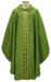 Picture of Round Collar Gothic Chasuble in Wool and Moiré Silk with Cross Embroidery and Light Dots by Chorus - Ivory Red Green Purple 