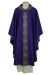 Picture of Round Collar Gothic Chasuble in Wool and Moiré Silk with small Crosses Embroidery and Light Dots by Chorus - Ivory Red Green Purple 