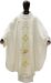 Picture of Round Collar Marian Chasuble in pure Wool with Crown Flowers and “M” Embroidery by Chorus - White