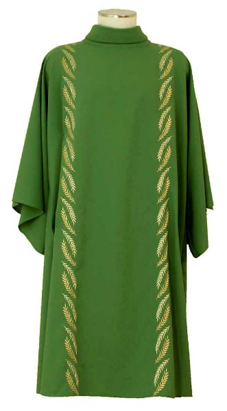 Picture of Deacon Dalmatic in pure Wool with Wheat Embroidery by Chorus - Ivory Red Green Purple 