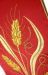 Picture of Silk Satin Priest / Deacon Stole with IHS and Wheat Embroidery by Chorus - Ivory Red Green Purple 