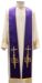 Picture of Silk Satin Priest / Deacon Stole with Cross and IHS Embroidery by Chorus - Ivory Red Green Purple 