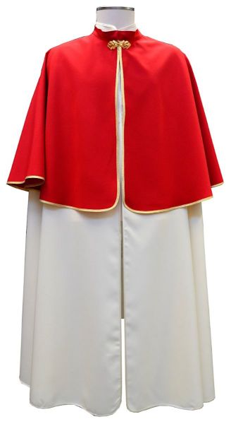 Picture of CUSTOMIZED 50 inch Ivory Cloak + 24 inch Confraternity Cloak in Terital by Chorus - White Red Green Purple Light Violet Light Blue and/or Custom Colours