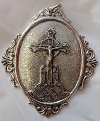 Picture of Confraternity Medal Christ Crucified, 24k gold or 1000/1000 silver bath cm 11x13 (4.3x5.1 inches) (AMC414)