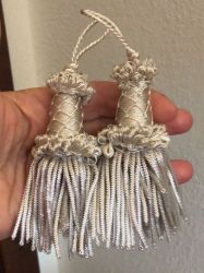 Picture of Bullion Tassel Silver cm 10 (3,9 inch) Metallic thread and Viscose for liturgical Vestments