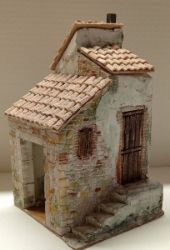 Immagine di Casa in stile popolare per presepe 6 cm intonaco in gesso