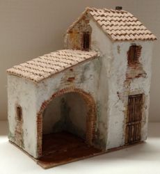 Imagen de Casa de estilo tradicional para belén 6 cm con escayola real