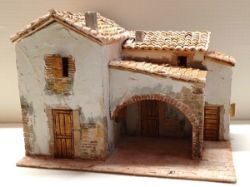 Immagine di Borgo in stile popolare per presepe 6 cm intonaco in gesso
