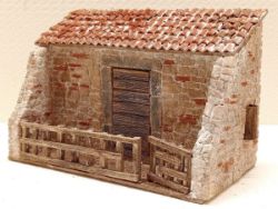 Picture of Traditional style barn for 2,4 inch nativity scene with real plaster