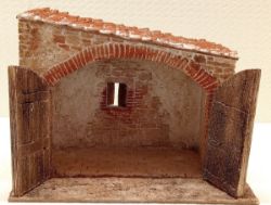 Immagine di Capanna per Presepe in stile popolare 6 cm intonaco in gesso