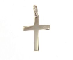 Picture of Thin smooth Cross Pendant gr 1,2 White Gold 18k relief printed plate Unisex Woman Man 