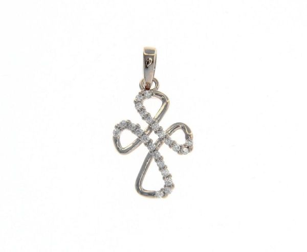 Picture of Cross Pendant gr 1,1 White Gold 18k with Zircons Unisex Woman Man 