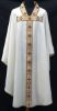 Picture of Chasuble | V-neck | Orphrey, velvet applications, strass | Gold embroidery | Polyester