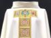 Picture of Crucifixion Chasuble in polyester with Ring Neck and rich direct embroidery in colored and gold yarn with Strass Ivory, Red, Green, Purple