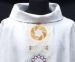 Picture of Ring Neck Chasuble in pure wool with fantasy direct embroidery Ivory, Red, Green, Purple