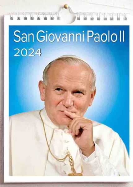 Imagen de Calendario da tavolo e da muro 2024 San Giovanni Paolo II Papa cm 16,5x21