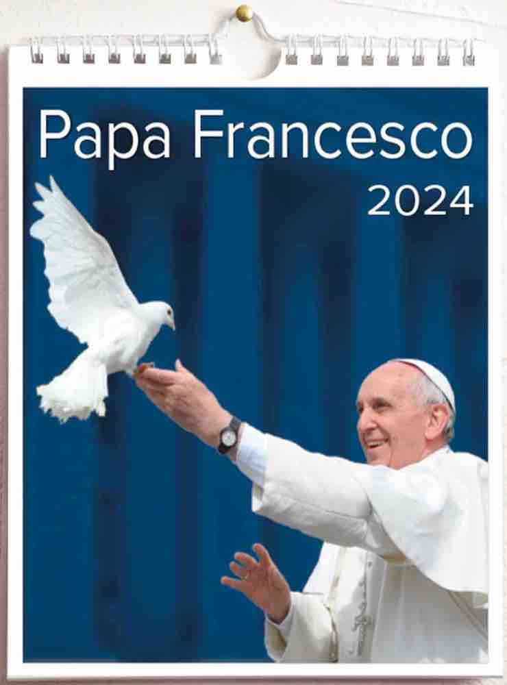 Pope Francis 2024 wall and desk calendar cm 16,5x21 (6,5x8,3 in
