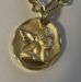 Picture of Angel of Raphael with with carved edge Sacred Medal Round Pendant gr 3,5 Yellow Gold 18k for Woman, Boy and Girl